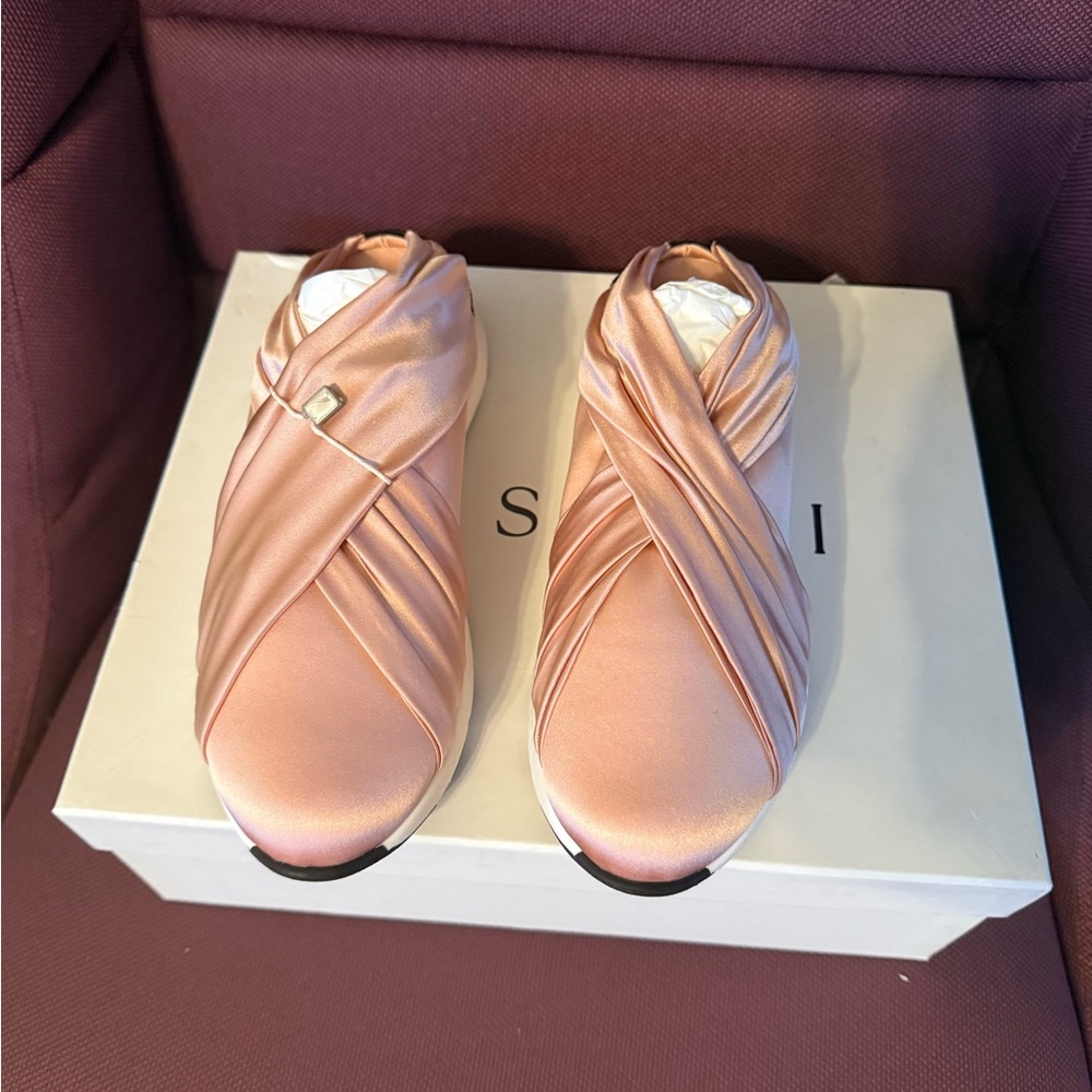 Casadei Satin Pink Flats
